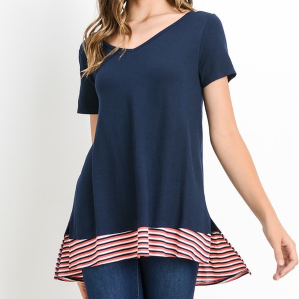 Short Sleeve Solid Open Back Top #14 - image 1